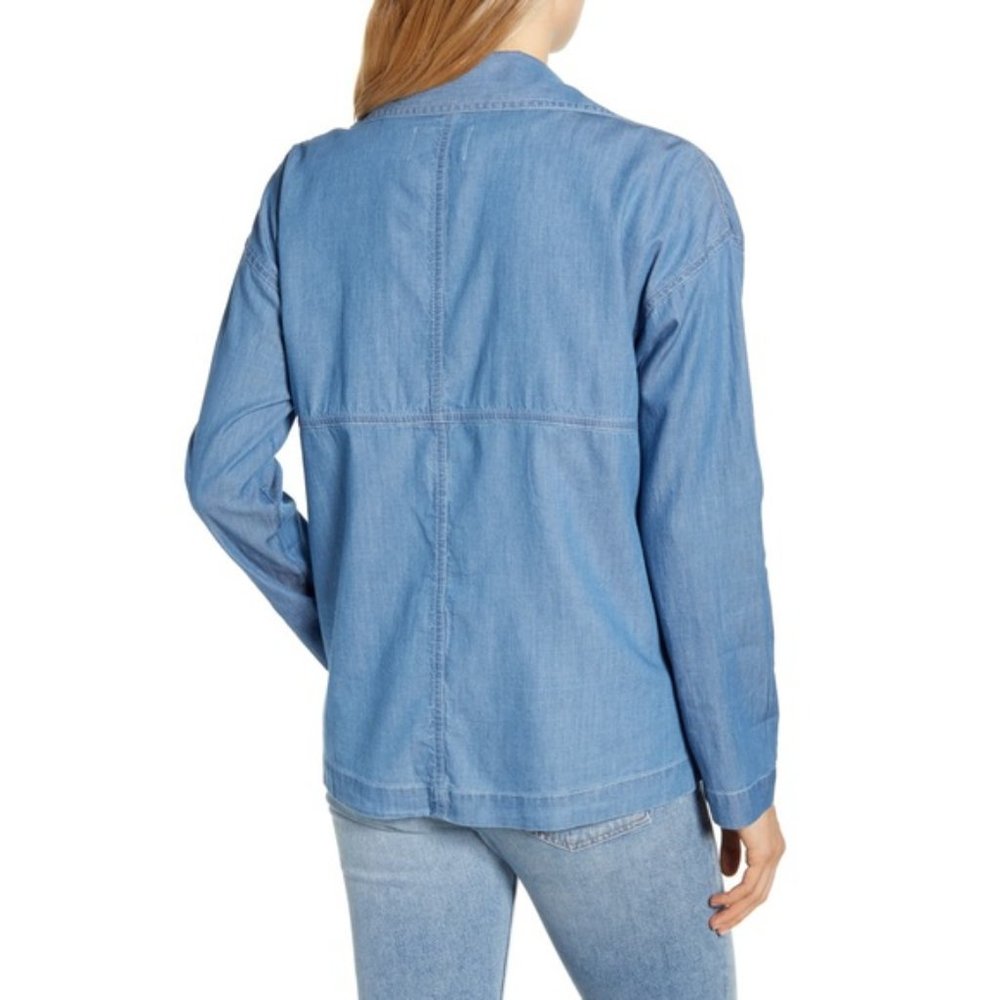 NWT Caslon Chambray Lightweight Utility Jacket - Picture 2 of 10